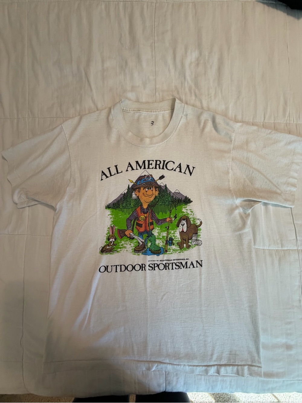 Vintage All American Outdoor Sportsman Graphic Tee - White